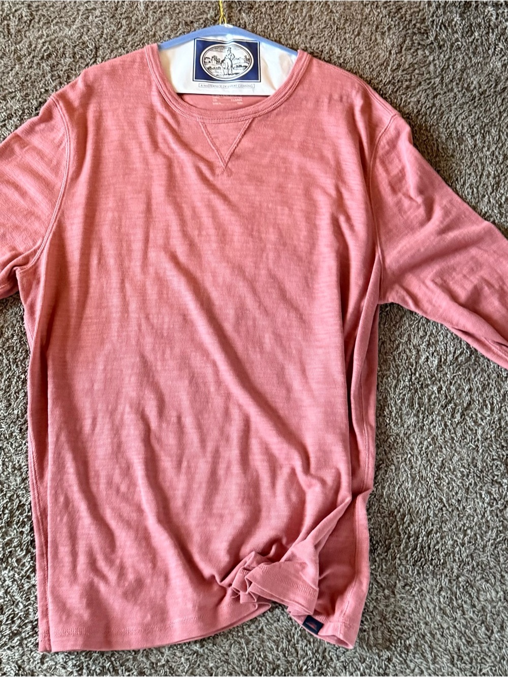Faherty Dusty Rose Organic Cotton Crewneck - X-Large